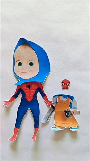 Knifer masha♥️ red Spiderman face exc😍😂 #spiderman #masahiro #ytshorts #korea #cartoon #pubg