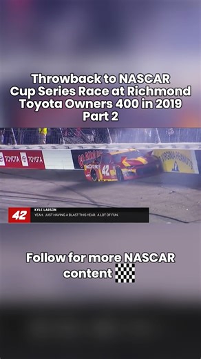 Throwback to NASCAR Cup Series Race at Richmond Toyota Owners 400 in 2019 Part 2 #nascar #nascarracing #nascarcupseries #richmondraceway Video Credits to NASCAR on FOX (CC BY - Creative Commons License) | The Motorsports Enthusiast