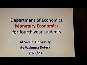 Monetary economics part I