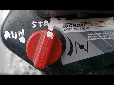 Snowblower choke position Ariens