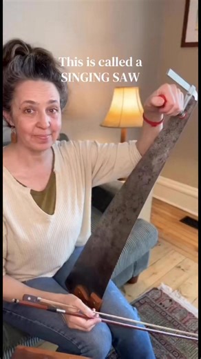 Show and tell: musical saw, also known as singing saw. A person who plays the saw is called a sawist. #folkmusic #unusualinstruments | Molly Whuppie Music