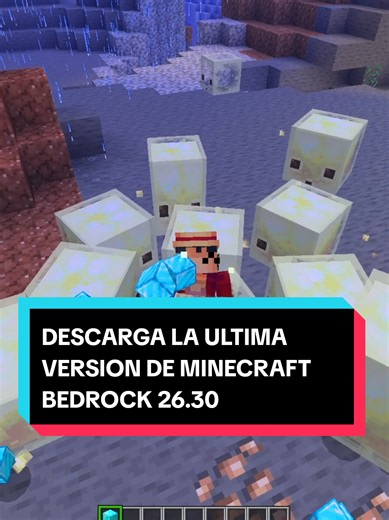 Descarga la Ultima Version de Minecraft Bedrock 26.30 ¡Ya salió la nueva versión de Minecraft Bedrock y trajo el caos absoluto! Checa esta locura: estos son los nuevos Cubos de Azufre, unos mobs rarísimos que puedes agarrar con una cubeta y que literalmente se tragan tus bloques. Dependiendo de lo que les des de comer, van a empezar a rebotar, deslizarse o hasta explotar en tu cara si les das TNT. Además, llegaron unas nuevas cuevas tóxicas con gases que te marean y géiseres que te mandarán a vo