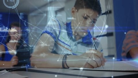 clip-3999195601-boy-starting-writing-lesson-under-data-overlay