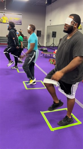 Health & Fitness Expert on Instagram: "7AM Crew took the challenge….The March in Place! March in place for one minute blindfolded … sounds easy, right? 😏 This simple challenge exposed balance, coordination, and body awareness and gave us a good laugh 🤣 One minute later… would you stay in your square or end up all across the room? Balance check ✅ Come test it for yourself 👟🔥"