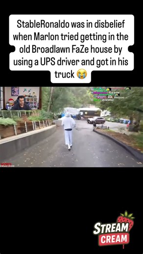 StreamCreamTv on Instagram: "StableRonaldo was in disbelief when Marlon tried getting in the old Broadlawn FaZe house by using a UPS driver and got in his truck 😭 #stableronaldo #marlon #lacy"