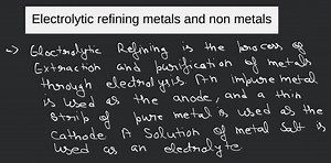 Electrolytic refining metals and non metals... | Filo