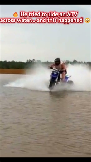 ATV Water Crossing FAIL He Tried To Ride Across Water! 😱 #atv #fail #shorts