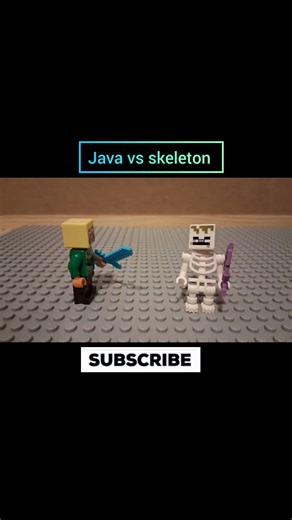 Java skeleton vs bedrock #lego #legoanimation #legostopmotion #legoyoutube #legofunny #legoshorts