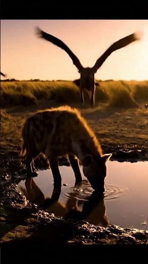 Vultures Attack a Hyena at Sunset Shocking Wild Moment