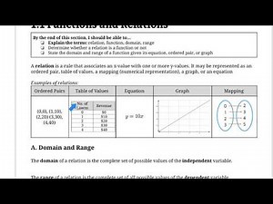 Intro to Functions & Domain and Range (MCR3U)