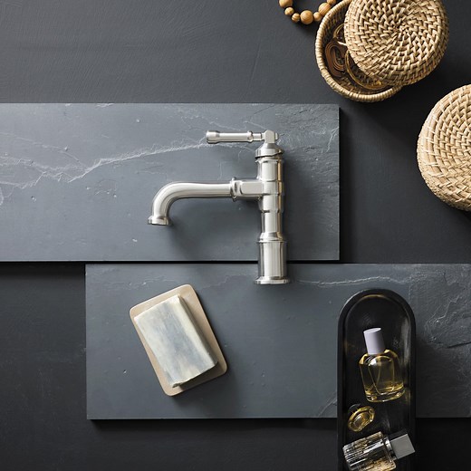 The Broderick® Bath Collection is inspired by exposed hardware and the depth of heritage found in traditional design. Styled after the rugged nuts and bolts of machinery, it serves as a true ceptrpiece in the bathroom. For more information visit: https://www.deltafaucet.com/bathroom/collections/broderick-bathroom-collection | Delta Faucet