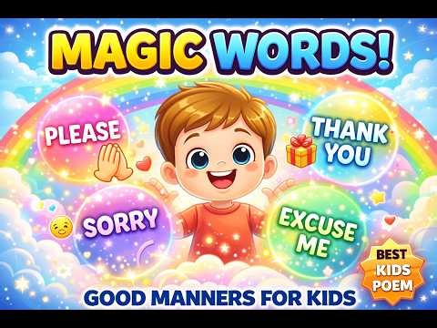 🌟 Magic Words — Please, Thank You & Sorry! | Good Manners Poem for Kids | LittlePoemWorld ✨