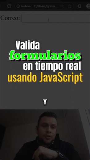 VALIDA FORMULARIOS EN TIEMPO REAL, USANDO JAVASCRIPT #SHORT #Javascript