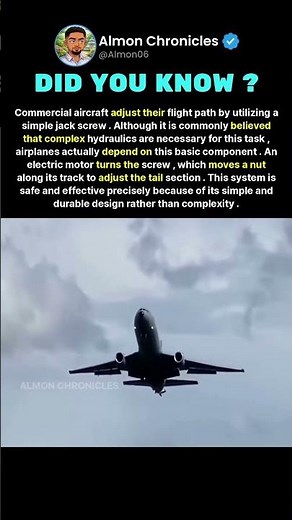 Commercial aircraft adjust their flight path by utilizing a simple jack screw. A...