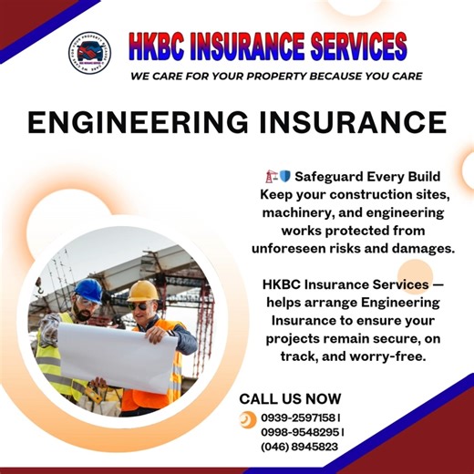 🏗️🔧 Secure Every Project, Strengthen Every Build. Construction comes with risks—make sure your project stays protected from the ground up. HKBC Insurance Services helps arrange Engineering Insurance that shields you from equipment breakdowns, site hazards, and unforeseen delays. 🛡️ Build with peace of mind—your project deserves reliable protection. 📲 Contact HKBC Insurance Services today for your FREE quote! #EngineeringInsurance #BuildWithConfidence #ProjectProtection #HKBCInsurance #Secure