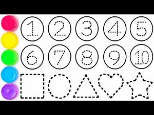 Learn How to Write & Read 1234567890 with Some Shapes easy for Kids - Ks Art