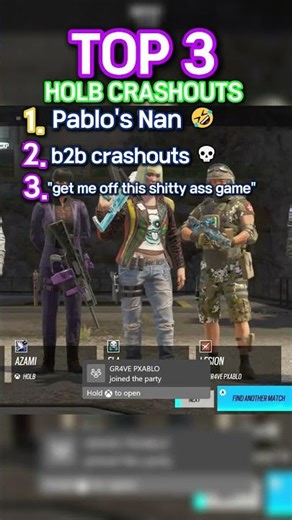 Top 3 HOLB R6 Crashouts pt2