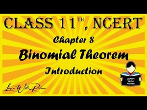 Binomial Theorem | Chapter 8 | Introduction | NCERT | Maths | Tamil |class 11