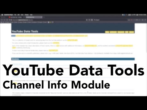 YouTube Data Tools - Channel Info Module (Nov 2023)
