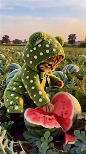When you’re just a cat… living your best life on a watermelon patch 🍉