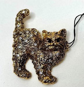 Vintage Butler Cat Brooch, Gold Tone Swarovski Rhinestones, Fifth Avenue Collection - Etsy Australia