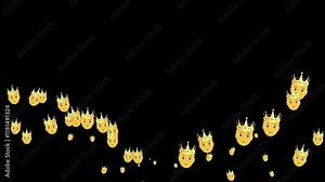 crown, emoji, animated, royal, king, queen, royalty, crown symbol, sparkle, glitter, majestic, power, leader, animation, symbol, icon, jewel, golden, luxurious, noble, monarchy, regal, crown face, roy