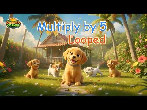 5 x 5 | Multiply by 5 Song for Kids - Looped