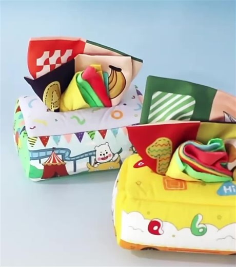 Baby tissue box play sensory education toy #baby #education #sensory