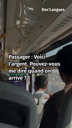 Dialogue entre un passager et un chauffeur de bus en français et en an