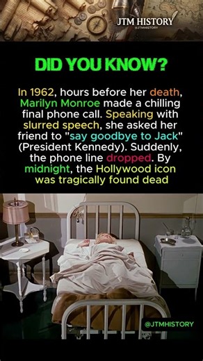 Marilyn Monroe’s Secret Phone Call Before Death #didyouknow #conspiracy