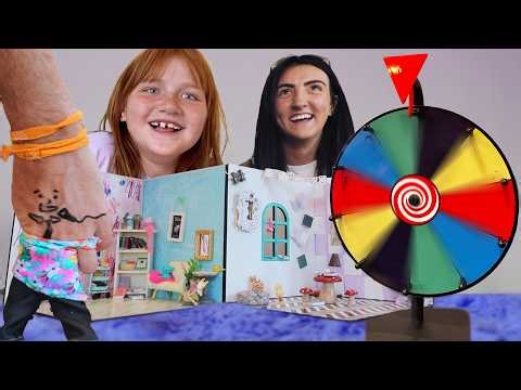 MiNi ROOM MAKEOVER!! Adley Spins the Color Wheel to make a Mystery Bedroom a silly family game show