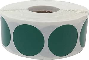 Green Color Coding Labels for Organizing Inventory – 1 Inch Round Circle Dots, 500 Total Adhesive Stickers on a Roll for Storage, Filing, Supplies – Made in The USA