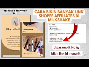 CARA MUDAH MEMBUAT BANYAK LINK SHOPEE AFFILIATES DI MILKSHAKE UNTUK BIO INSTAGRAM DAN TIKTOK TERBARU