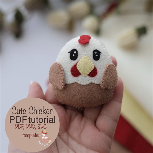 Felt Chicken Pattern, Farm Animal Sewing Tutorial, Cute Chicken Ornament (PDF Download) - Etsy