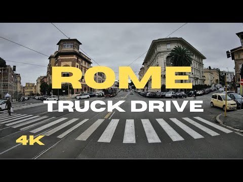Truck Driving in Rome Italy 4K | 25 Min City Drive with Music