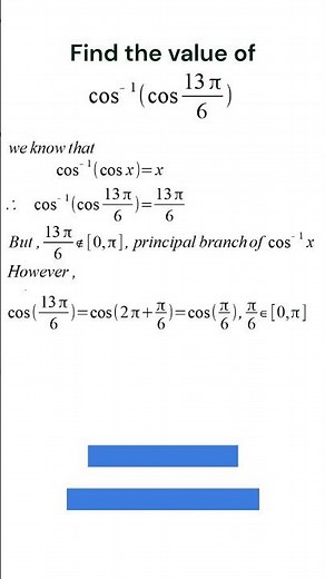 Find value of cos-1 (cos 13π/6)