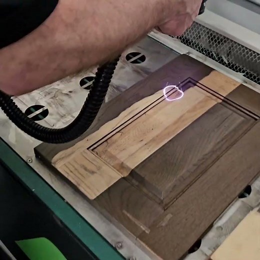 Using a laser to clean wood surfaces like cabinets flooring and more!