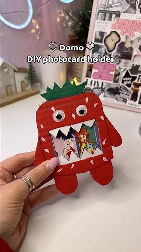 Strawberry Domo DIY Photocard Holder 🍓TUTORIAL | paper craft #diy #handmade #craft