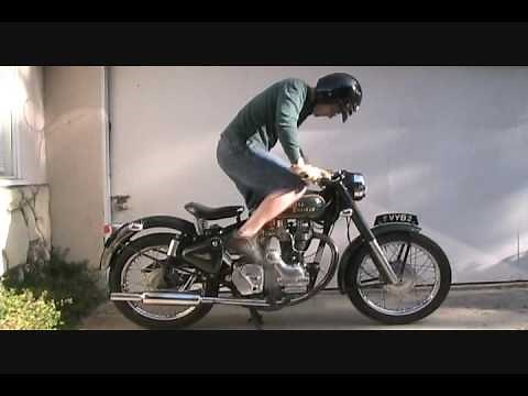 How To Kick Start A Royal Enfield Bullet 500 Classic Motorcycle With An Amal 930 Carb