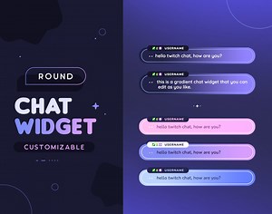 Round Gradient Chat Widget | Customizable Simple Minimal Cute Bubble Custom Chat for Twitch Streamers | Streamelements & OBS - Etsy