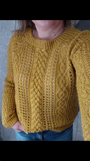 Marta on Instagram: "What can I say! The wonderful #thetyssweater is ready. It was a pleasure to take part in this @daphne.knits project test. My version is made from a blend of wool and nettle yarn from @onion_knit_sew I think it looks great! Take a look at the other test sweaters😍. It looks wonderful in every colour and size💛 Sweter na drutach, welniany sweter zimowy, recznie robiony sweter, test knit , test knitter, reczna robota, cieply welniany sweter, sweter w warkocze, cable sweater #na