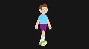 Download Animation of walking boy on transparent background. for free
