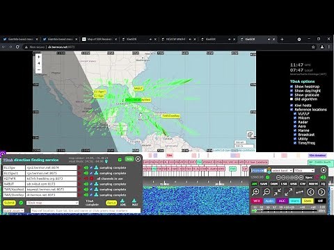 KiwiSDR OnLine and TDoA functionality from SDR around of Cuba and Jamming analyzer for HAM frequency
