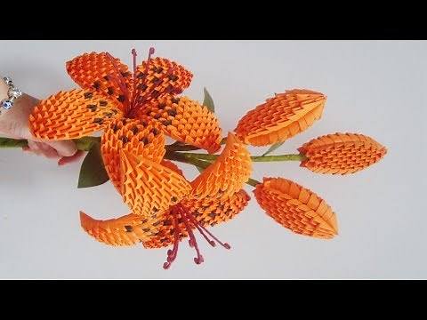 3D Origami Lily Flower V2 Tutorial | DIY Paper Lily Flower Home Decoration