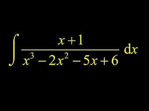 Integrate (x+1)/(x^3-2x^2-5x-6): partial fractions with a cubic denominator. Guess a root to factor!