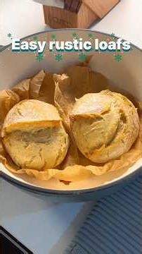 Bake some easy rustic loafs with me! Recipe link in the description!