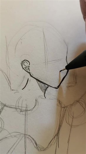 Artist Struggles with Drawing Hands