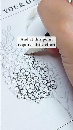 Lilac drawing using a simple guide