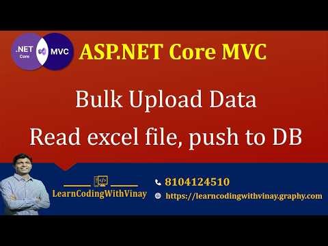 Bulk Upload in ASP.NET Core MVC using Excel | Dapper Real-World Example
