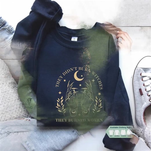 They Didn't Burn Witches They Burned Women Shirt, Witchy Feminist Hoodie, Halloween Feminism T-shirt, Boho Girl Power Sweatshirt - Etsy